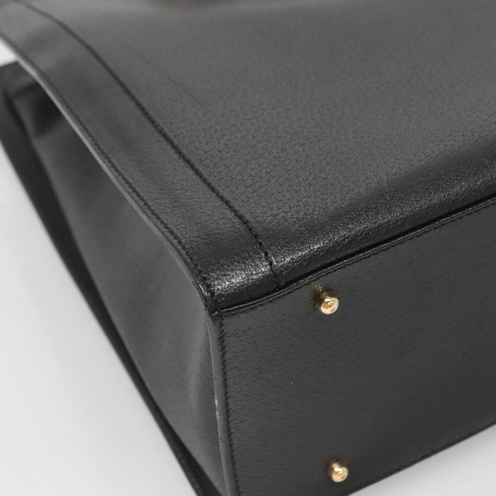 GUCCI Bamboo Hand Bag Leather Black Gold 002 1186 002 1186 - Picture 11 of 16